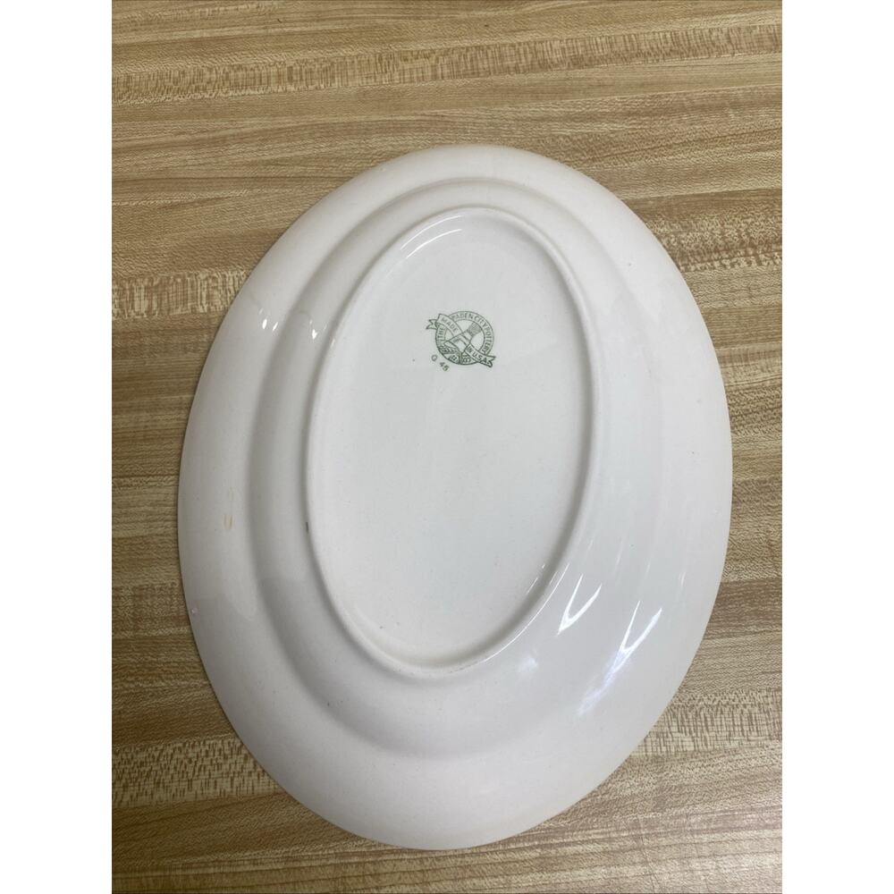 Vintage Paden City Pottery Duchess Medium Oval Platter Floral Gold Trim 11.5” - Picture 2 of 8